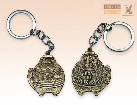 брелок Кот Питерский - Военный