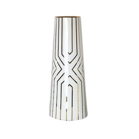 Ваза White Geometric Pattern
