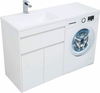 Aquanet 239215 Тумбас раковиной Токио 130 L напольная 1 ящик 2 фасада цвет белый глянец (239215)