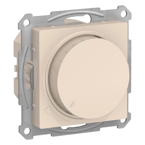 Светорегулятор/диммер поворотно-нажимной LED 400 Вт. Цвет Бежевый. Schneider Electric AtlasDesign. ATN000223