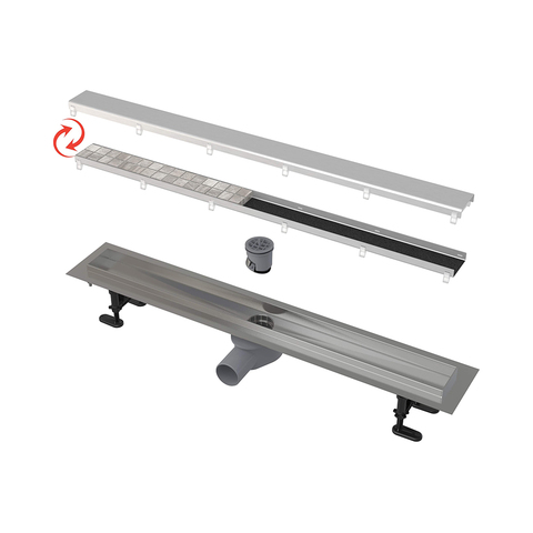 Alcaplast Fit&Go APZ13-DOUBLE9-650 (AG071401650) Душевой лоток 65 с двусторонней решёткой под плитку