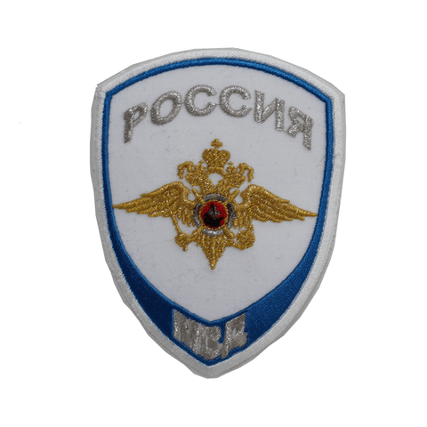 Шеврон Полиция юстиции с орлом вышитый (белый)