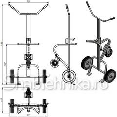 Тележка для бочек (бочкокат) КБ-1 (пневматические колеса)