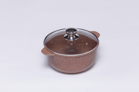 Кастрюля литая алюм. с крышкой, 4 л, 4х-слойное а/п покр.