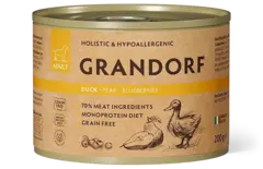 Grandorf Dog консервы для собак паштет из утки с грушей и черникой 200г