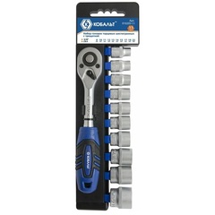 Набор головок торцевых КОБАЛЬТ с трещоткой 3/8