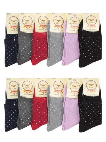 NO503 носки женские цветные 37-41 (12шт)