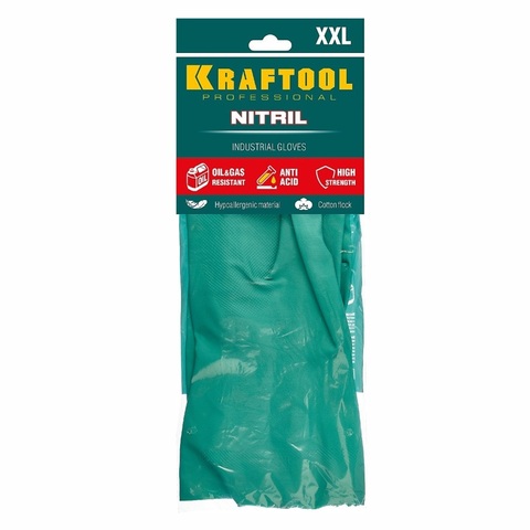 KRAFTOOL Nitril р.XL, нитриловые индустриальные, маслобензостойкие перчатки (11280-XL)