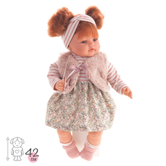 Munecas Antonio Juan Кукла озвученная Иоланда в бежевом, 42 см, плачет, м/н (16176)