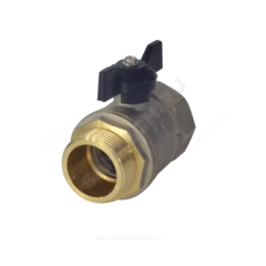 Кран шаровой латунь никель Pride Ду 20 Ру40 ВР/НР полнопроходной бабочка аналог 11б27п1 LD 47.20.В-Н.Б