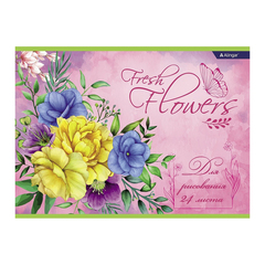 
          Альбом для рисования Alingar, формат А4, 24 листа, офсет, серия "Fresh flowers"