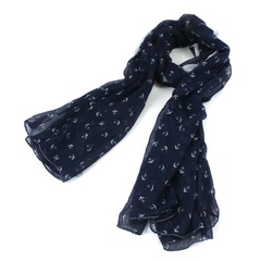 Купить Летний шарфик с маленькими якорями (синий) в Магазине тельняшек