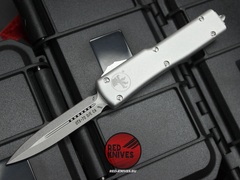 Нож Microtech UTX-70 A+++ GRAY D/E - серый апокалиптик клинок, серая рукоять