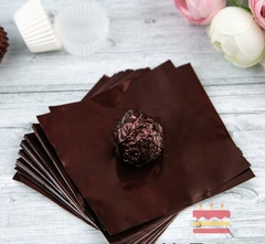 Фольга оберточная для конфет К 10*10 Коричневая см, 100 шт.