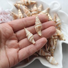 Подвеска Ракушка с позолотой 27-42 на 8-15 мм, РК048