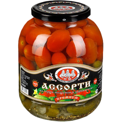 Ассорти Скатерть самобранка марин. корн+черри с/б 1415мл