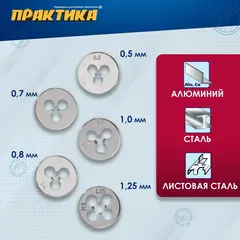 Набор метчиков и плашек ПРАКТИКА 12 шт, (779-455)