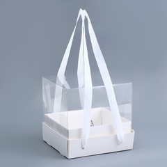 Коробка для бенто с ручками - лентами, 17×17×15 см