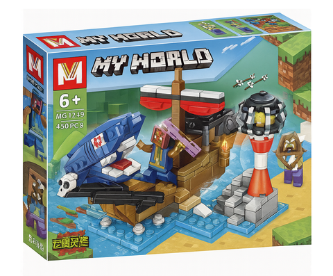 Конструктор Мой Мир - Атака Гигантской Акулы 450 дет.