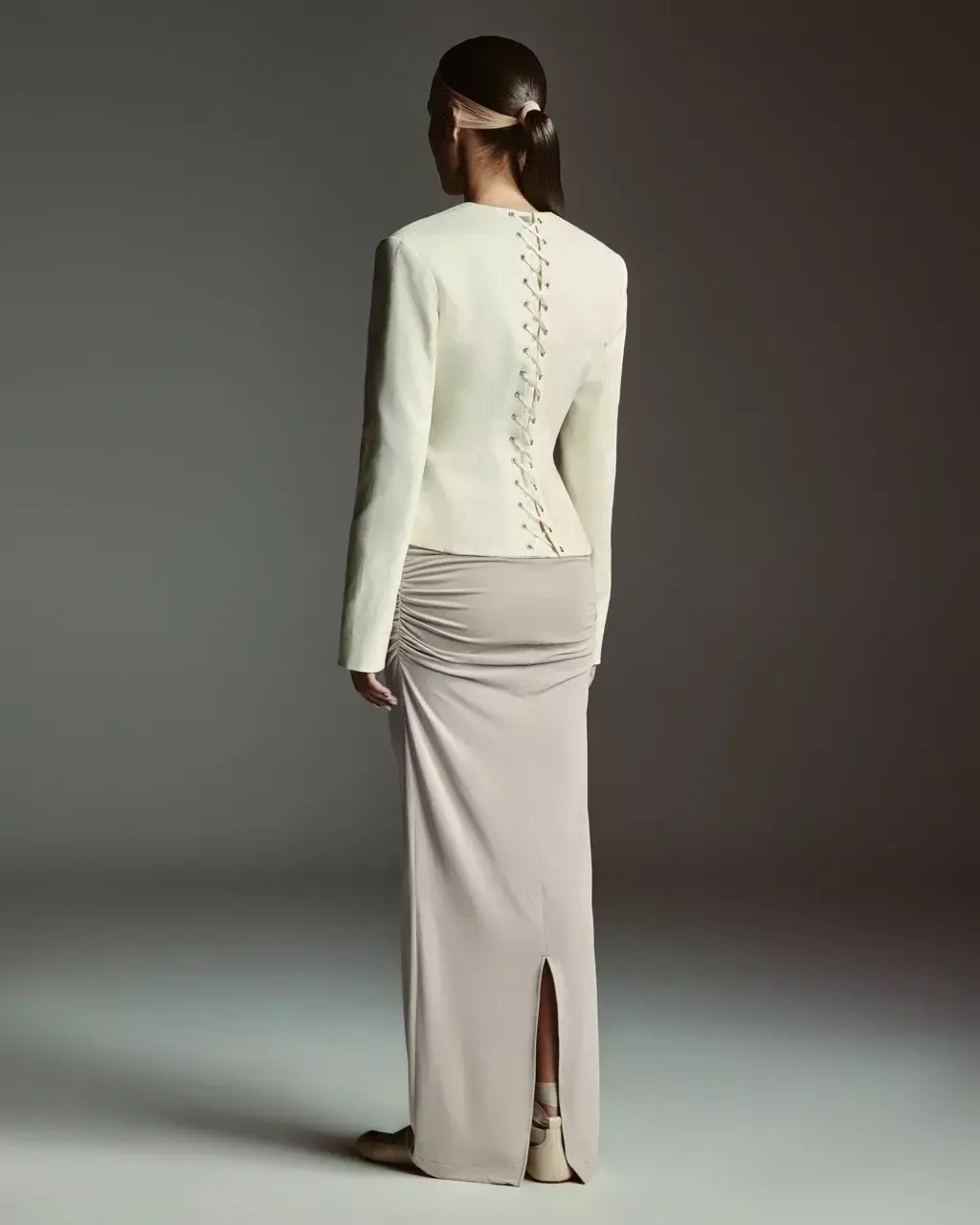 Юбка серая макси