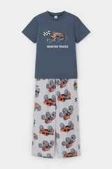 пижама  для мальчика  К 1599/винтажный синий,машины