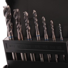 Набор метчиков машинных M3 -M12 HSSE-TiCN DIN371/376 (Винт., C/2-3P, R39) 7пр Volkel 47869