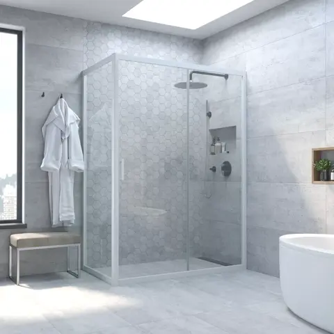 Vegas Glass ZP+ZPV NOVO h2000 120*80 01 01 Душевой уголок, профиль белый, стекло прозрачное