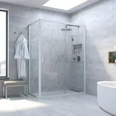 Vegas Glass ZP+ZPV NOVO h2000 120*80 01 01 Душевой уголок, профиль белый, стекло прозрачное фото