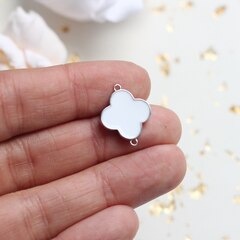 УЦЕНКА!!! Коннектор Клевер с эмалью 15 мм, родий, У087