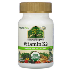 Nature's Plus, Source of Life, Garden, Vitamin K2 (витамин К2), 60 растительных капсул