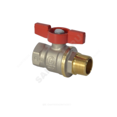 Кран шаровой латунь никель R914 Ду 15 Ру42 ВР/НР полнопроходной бабочка Giacomini R914X023