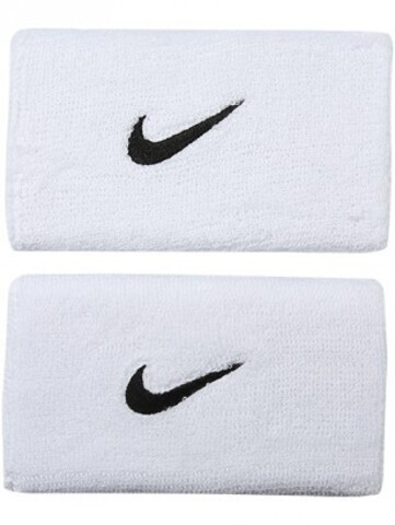 Теннисные напульсники Nike Swoosh Double-Wide Wristbands - white/black