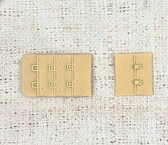 Застежка для бюстгалтера текстиль, р. 5*2,9см/2,6*3см/7мм, бежевый