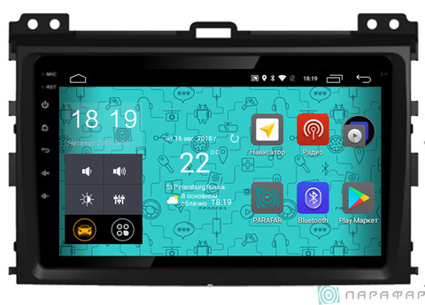 Штатная магнитола 4G/LTE Toyota Land Cruiser Prado 120 02-09 Android 7.1.1 Parafar PF456