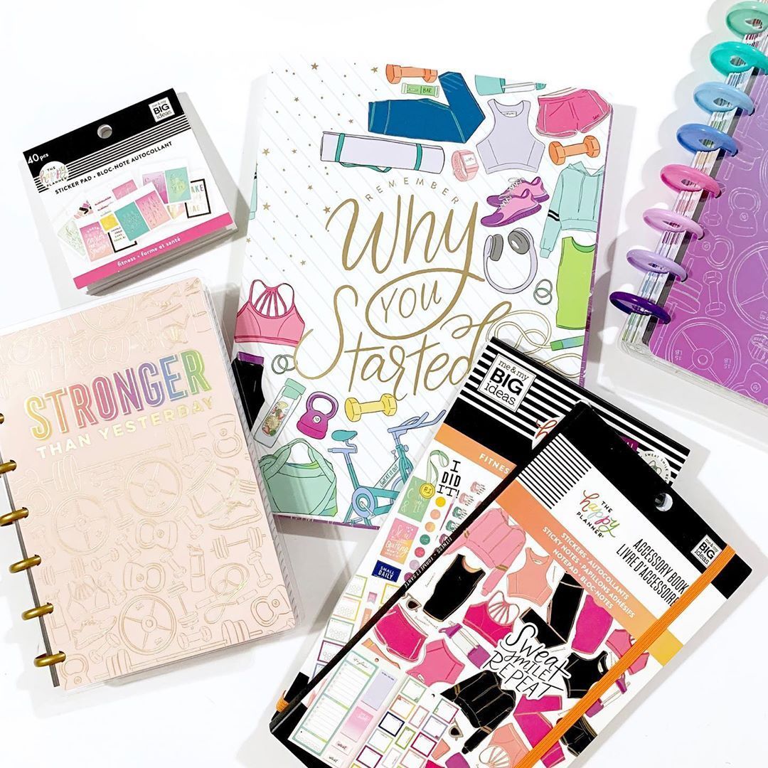 Блокнот со стикерами для ежедневника Happy Planner Tiny Sticker Pad- Fitness- 40 шт