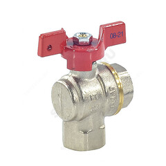 Кран шаровой латунь никель угловой 1008 Euro Ду 15 Ру40 ВР полнопроходной бабочка Aquasfera 1008-01