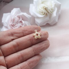 Подвеска Звезда с фианитами 14*12 мм, позолота П933