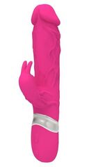 Розовый реалистичный вибратор-кролик - 23 см. - 