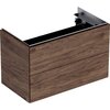 Шкафчик для раковины Geberit ONE, с двумя выдвижными ящиками: B=74.5см, H=46.5см, T=39.5см, Черный орех / Натуральный шпон