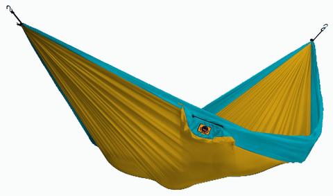 Картинка гамак туристический Ticket to the Moon compact hammock Dark Yellow - Turquoise - 1