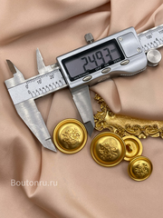 Пуговицы герб13 матовое лимонное золото