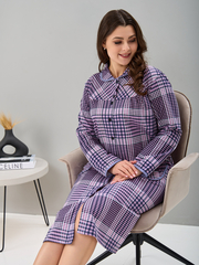 Халат Х-138/клеткасерая-брусника