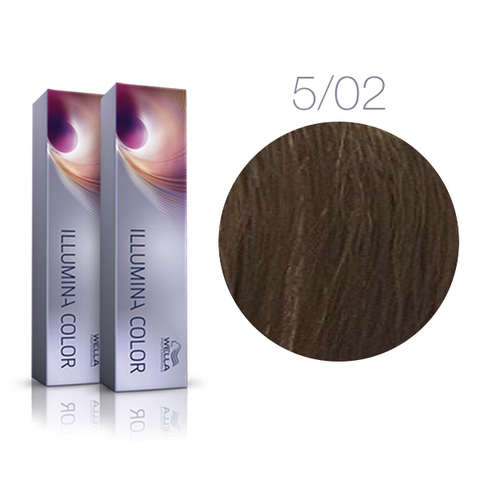 Wella Professional Illumina Color 5/02 (Светло-коричневый натуральный матовый) - Стойкая крем-краска для волос