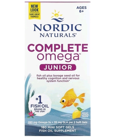 Nordic Naturals, Complete Omega, для детей от 6 до 12 лет, со вкусом лимона, 283 мг, 90 мини-капсул