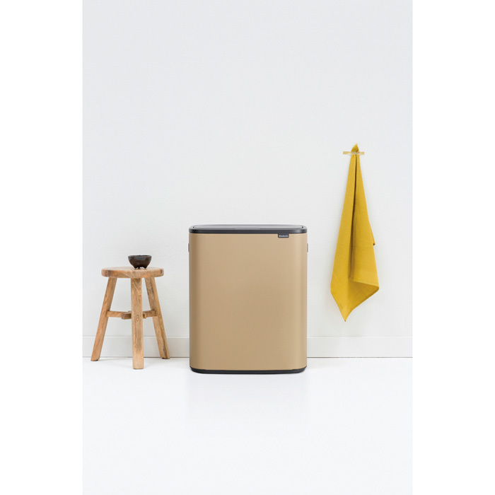 Мусорный бак Touch Bin Bo (2 х 30 л), Минерально-золотой, арт. 221545 - фото 2
