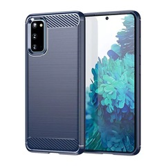 Чехол синего цвета в стиле карбон для смартфона Samsung Galaxy S20, серии Carbon от Caseport