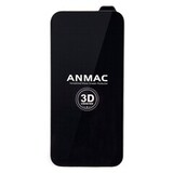 Защитное стекло 3D на весь экран 9H усиленное ANMAC + пленка задняя для iPhone 14 Pro Max / 15 Plus (Черная рамка)