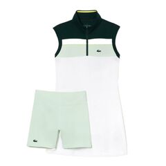 Теннисное платье Lacoste Recycled Fiber Tennis Dress with Integrated Shorts - white/green