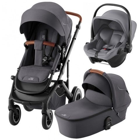 Комплект 3в1 коляска Smile 5Z, Midnight Grey + BABY-SAFE CORE Frost Grey