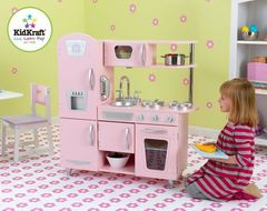 Кухня детская из дерева "Винтаж", цвет Розовый (Pink Vintage Kitchen)